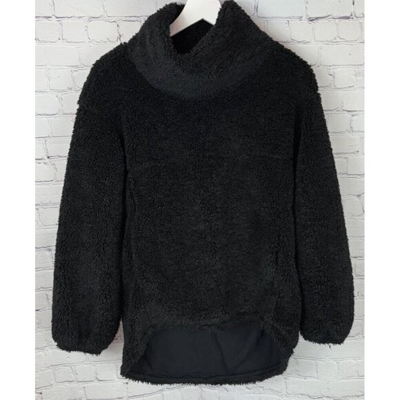 LULULEMON Women’s Warmth Restore Sherpa Pullover Funnel Neck Sweater Black Sz 6 - Picture 2 of 7
